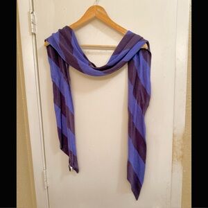 Gap Blue And Dark Purple Striped Scarf, 75 x 6” EUC